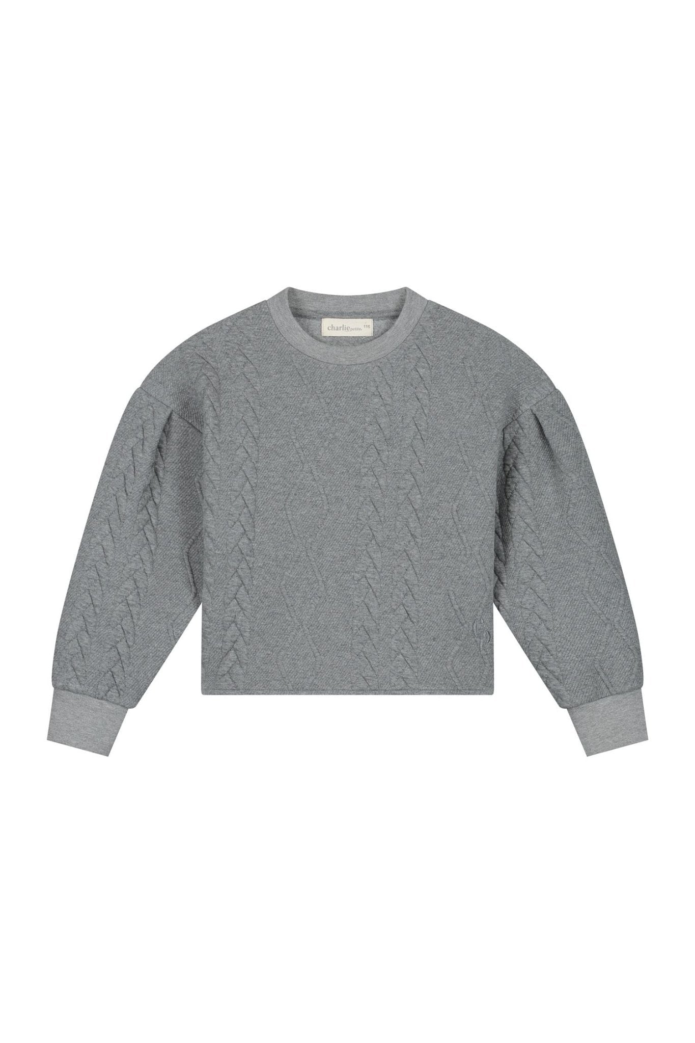 Sien Sweater - Grey Melange van Charlie Petite | Kids Conceptstore Le Fanfare