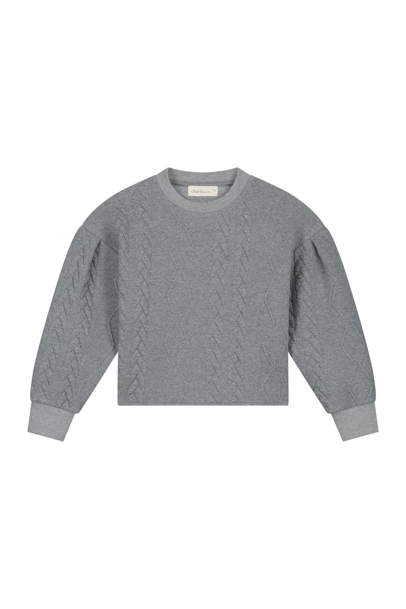 Sien Sweater - Grey Melange van Charlie Petite | Kids Conceptstore Le Fanfare