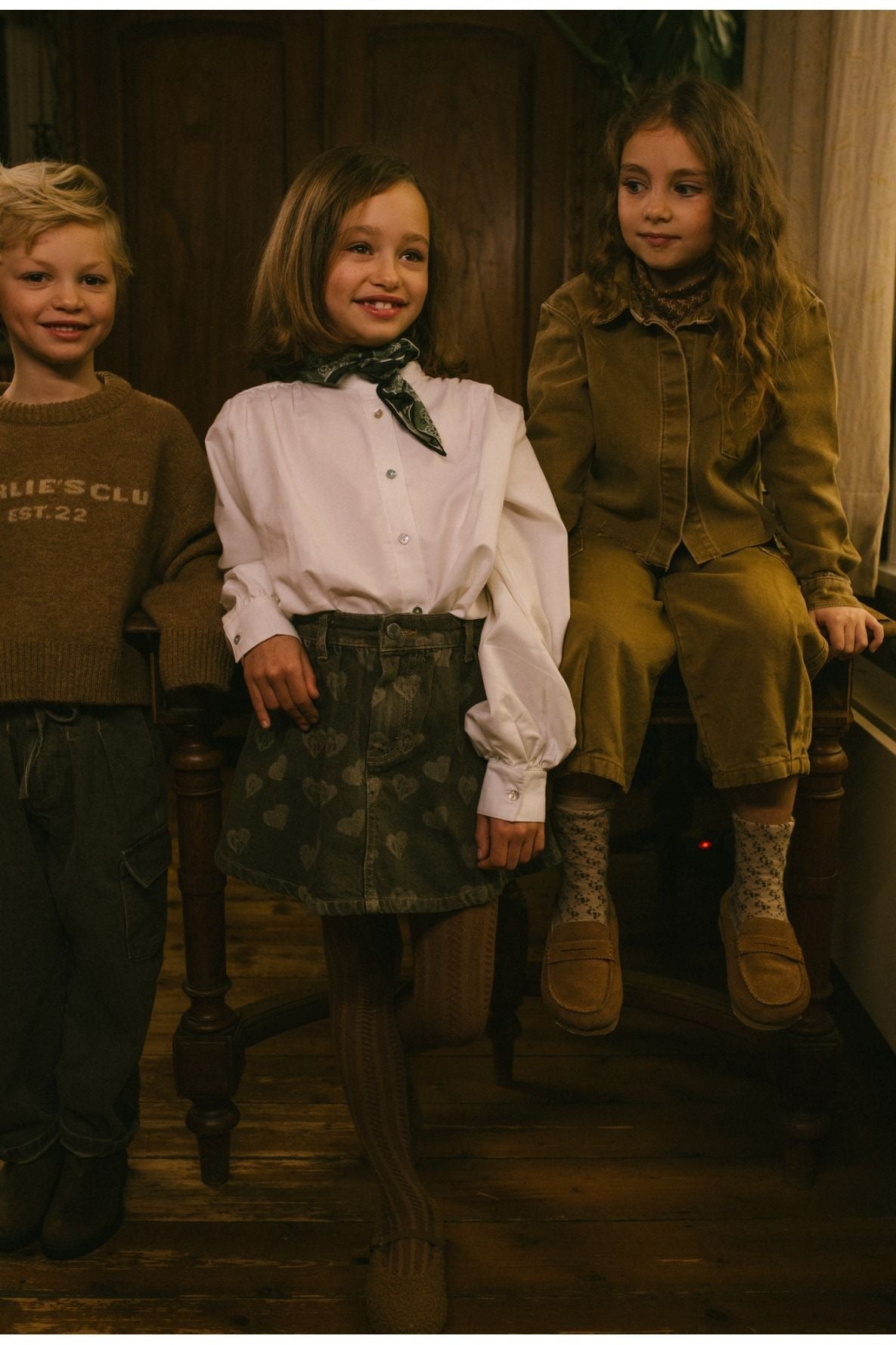 Sil Skirt - Forest Green van Charlie Petite | Kids Conceptstore Le Fanfare