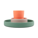 Silicone dinner set Croco Green/Powder/Coral van Done by Deer | Kids Conceptstore Le Fanfare