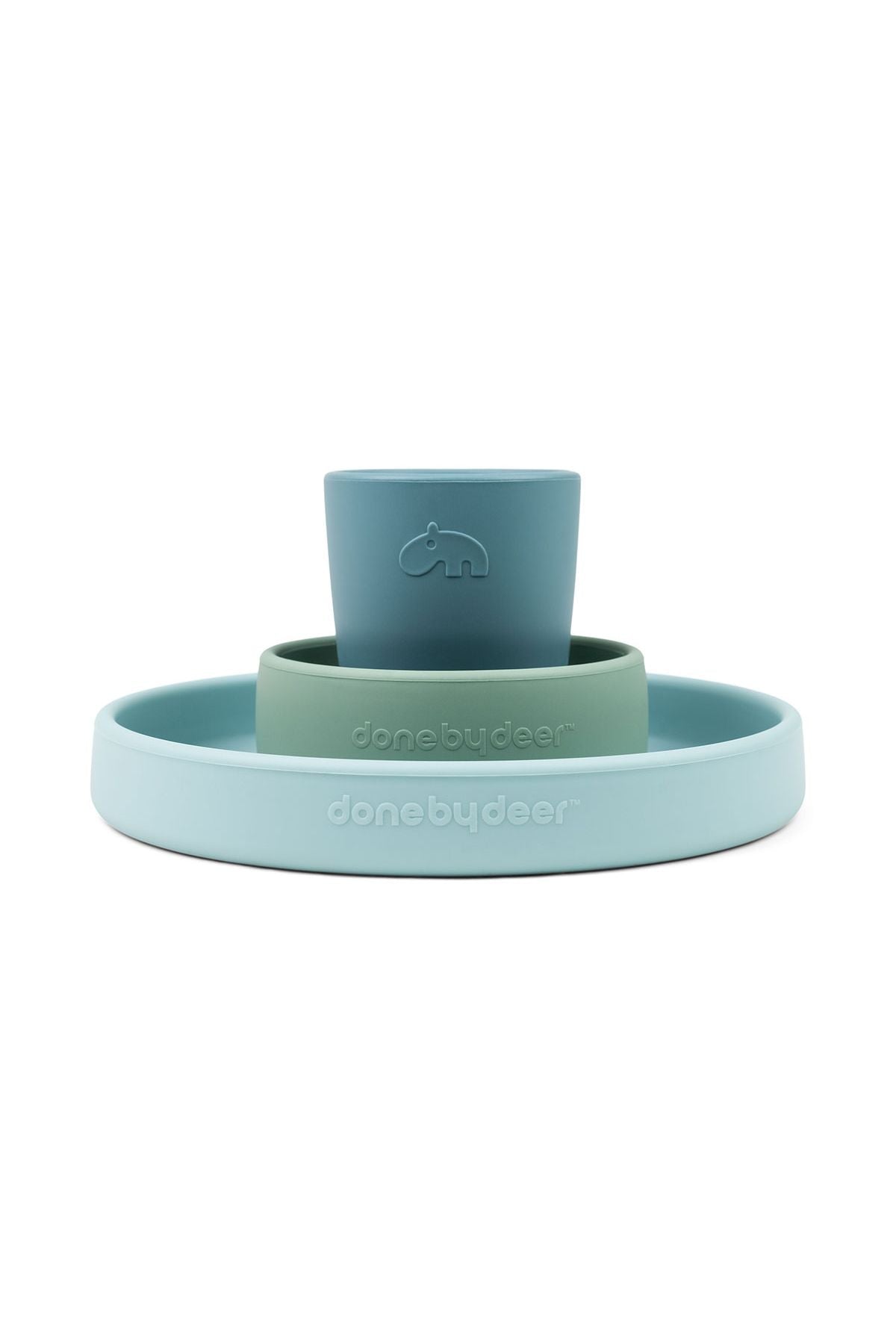Silicone dinner set | Happy clouds - Blue van Done by Deer | Kids Conceptstore Le Fanfare