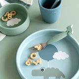 Silicone dinner set | Happy clouds - Blue van Done by Deer | Kids Conceptstore Le Fanfare