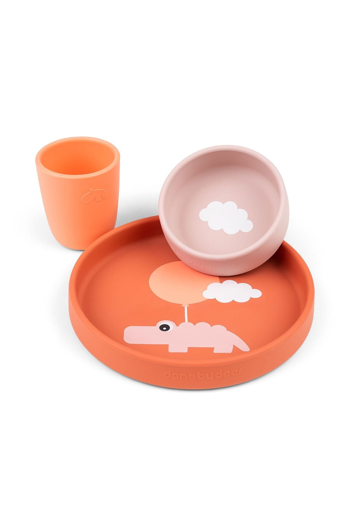 Silicone dinner set | Happy clouds - Papaya van Done by Deer | Kids Conceptstore Le Fanfare