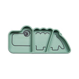 Silicone Stick&Stay snack plate | Croco - Green van Done by Deer | Kids Conceptstore Le Fanfare