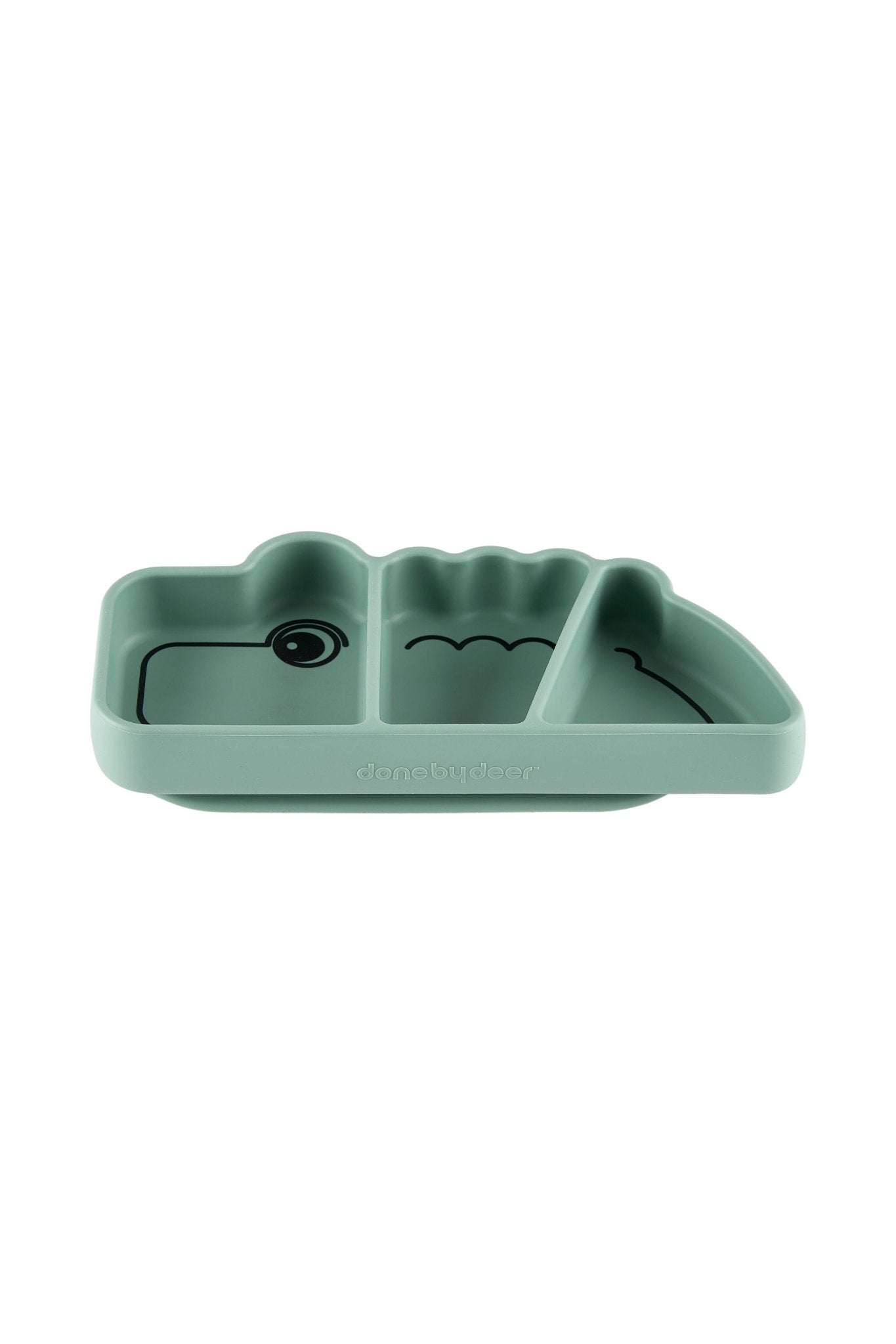 Silicone Stick&Stay snack plate | Croco - Green van Done by Deer | Kids Conceptstore Le Fanfare