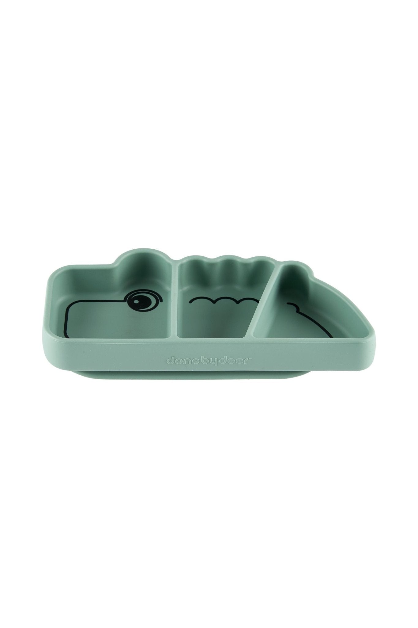 Silicone Stick&Stay snack plate | Croco - Green van Done by Deer | Kids Conceptstore Le Fanfare