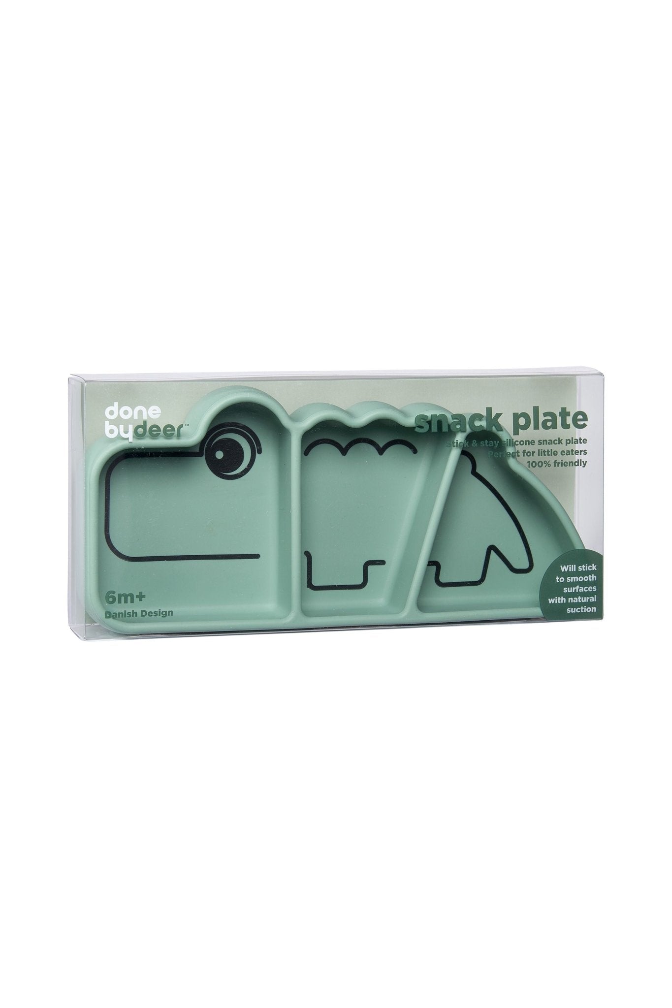 Silicone Stick&Stay snack plate | Croco - Green van Done by Deer | Kids Conceptstore Le Fanfare