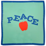 silky bandana - turquoise w/ "peace print