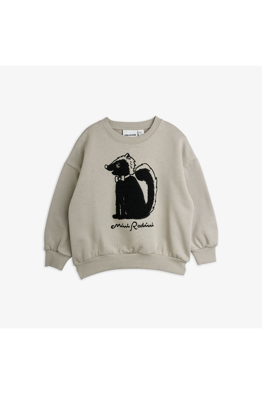 Skunk chenille sweatshirt - Grey van Mini Rodini | Kids Conceptstore Le Fanfare
