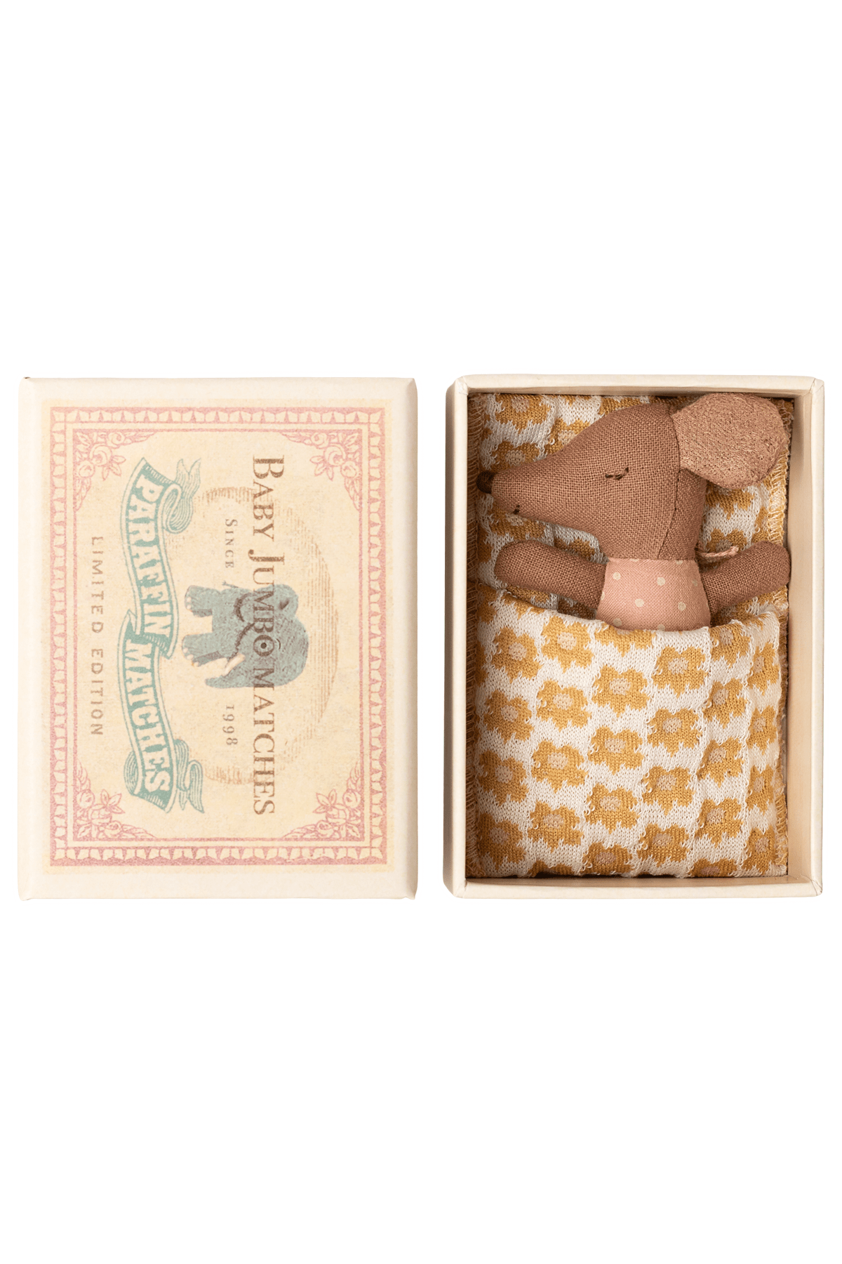 Sleepy wakey baby mouse in matchbox - Rose van Maileg | Kids Conceptstore Le Fanfare