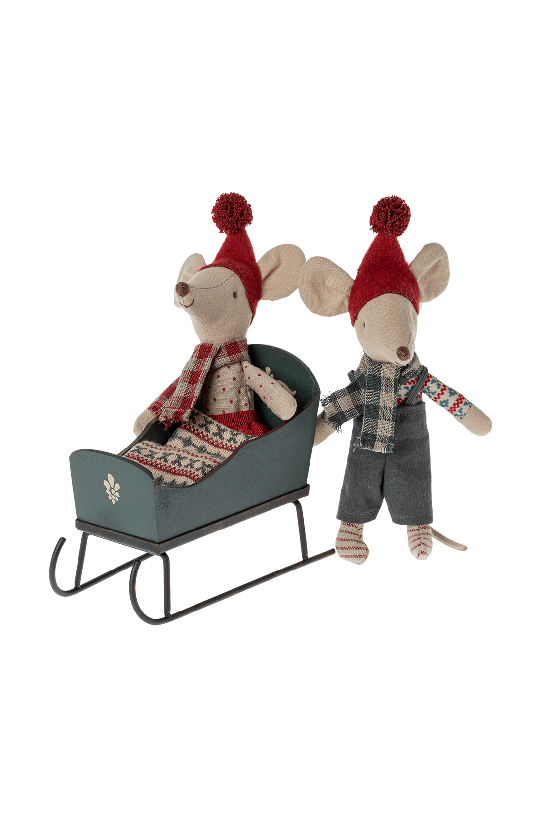 Sleigh, Mouse - Green van Maileg | Kids Conceptstore Le Fanfare