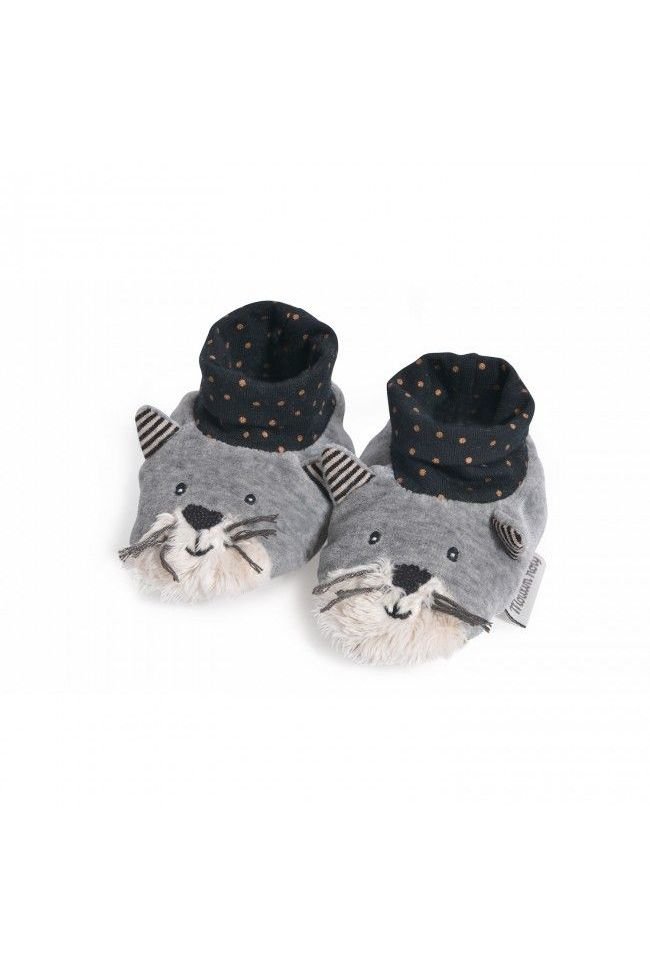 Slofjes Kat Fernand Les Moustaches van Moulin Roty | Kids Conceptstore Le Fanfare
