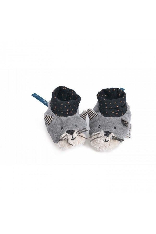 Slofjes Kat Fernand Les Moustaches van Moulin Roty | Kids Conceptstore Le Fanfare