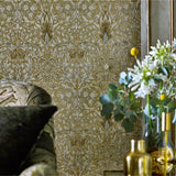 Snakeshead Wallpaper - Gold/Linen