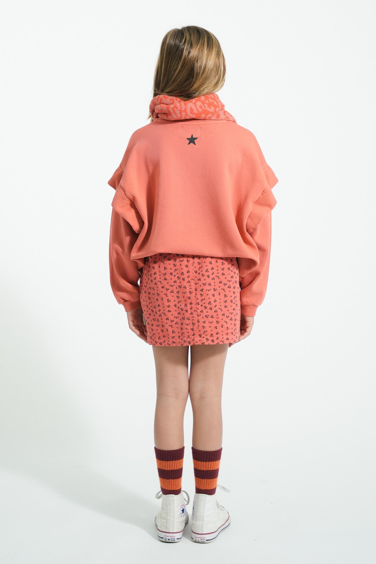 Socks - Bordeaux with orange stripes van Piupiuchick | Kids Conceptstore Le Fanfare