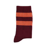Socks - Bordeaux with orange stripes van Piupiuchick | Kids Conceptstore Le Fanfare