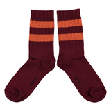 Socks - Bordeaux with orange stripes van Piupiuchick | Kids Conceptstore Le Fanfare