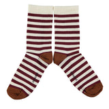 Socks - Eru and bordeaux stripes van Piupiuchick | Kids Conceptstore Le Fanfare
