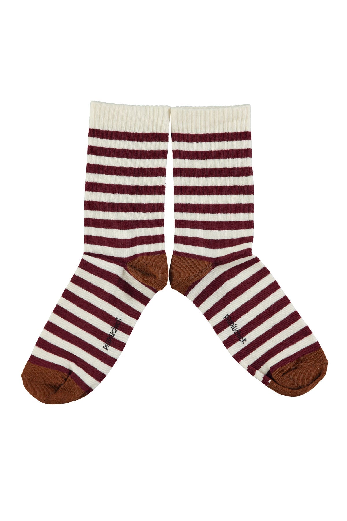 Socks - Eru and bordeaux stripes van Piupiuchick | Kids Conceptstore Le Fanfare