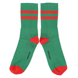 socks - green w/ red stripes