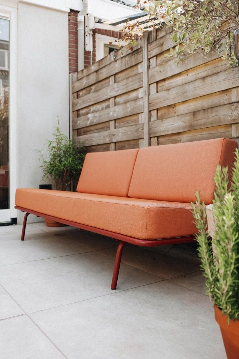 Sofabed Frame Red - Cushions Faded Orange van Weltevree | Kids Conceptstore Le Fanfare