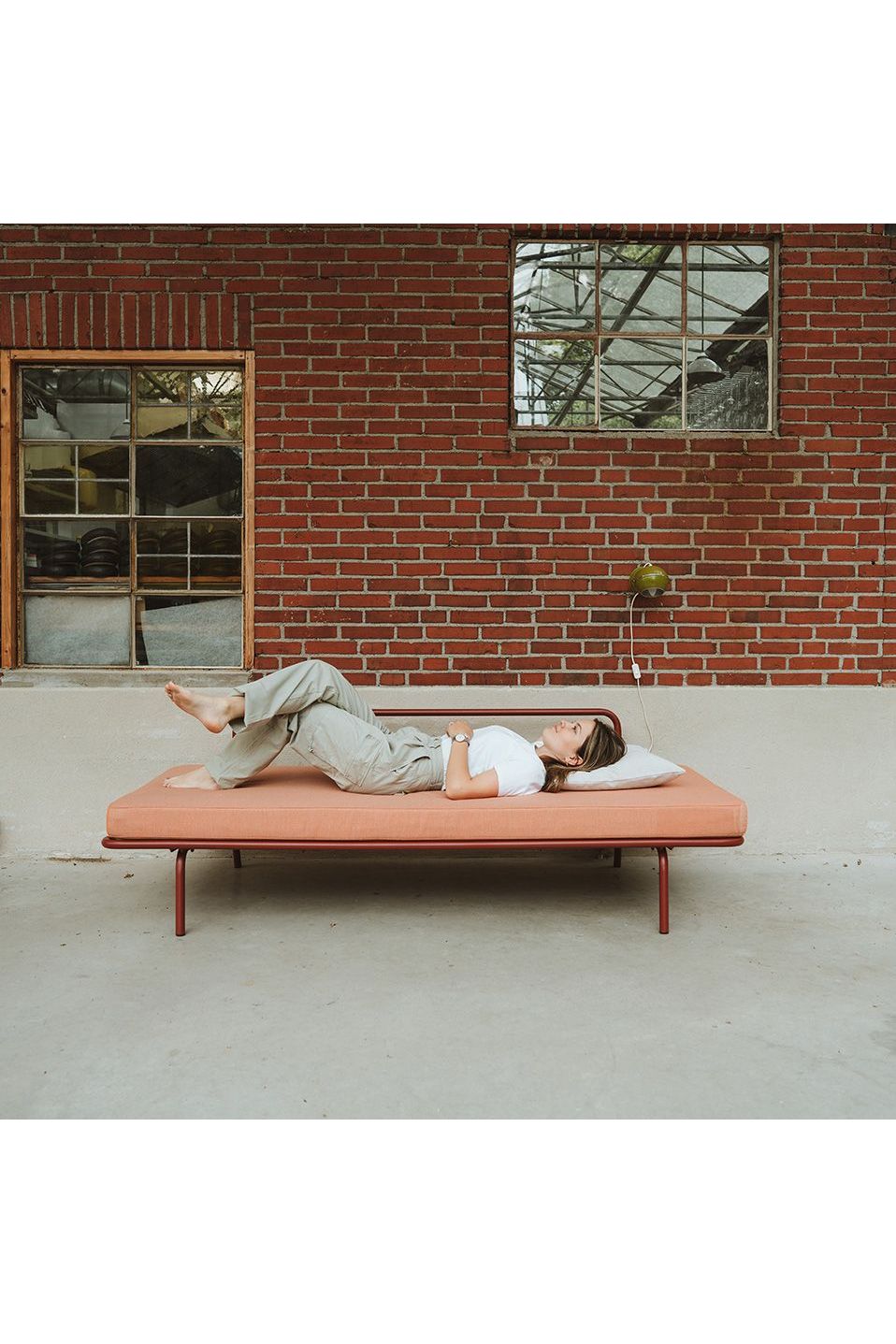 Sofabed Frame Red - Cushions Faded Orange van Weltevree | Kids Conceptstore Le Fanfare