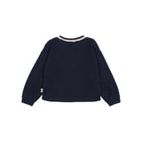 Soft rib girly t-shirt - Navy van Búho | Kids Conceptstore Le Fanfare