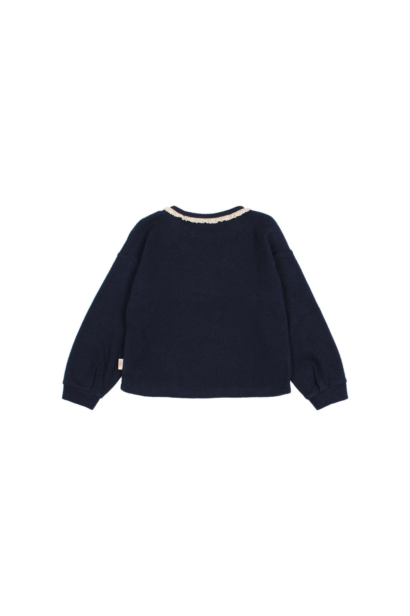 Soft rib girly t-shirt - Navy van Búho | Kids Conceptstore Le Fanfare