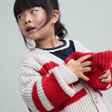 Soft rib girly t-shirt - Navy van Búho | Kids Conceptstore Le Fanfare