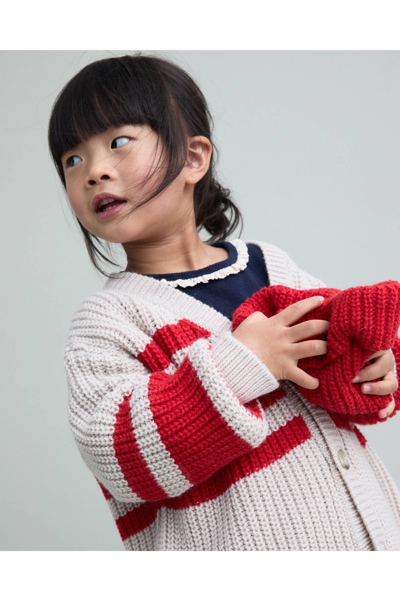 Soft rib girly t-shirt - Navy van Búho | Kids Conceptstore Le Fanfare