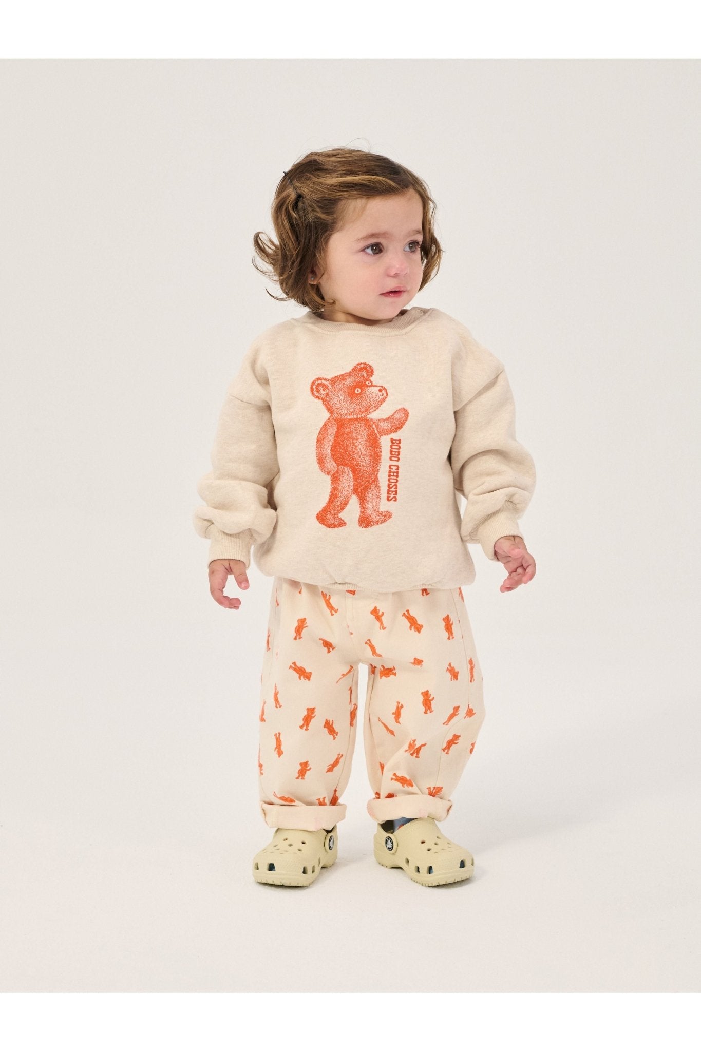 Softpaw Monster all over denim pants - Light Pink van Bobo Choses | Kids Conceptstore Le Fanfare
