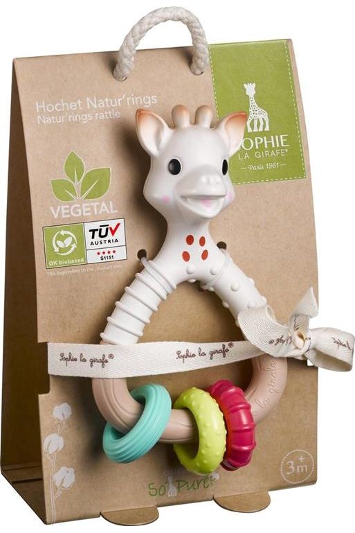 Sophie de giraf So'Pure Rammelaar Natur'rings van Sophie de giraf | Kids Conceptstore Le Fanfare