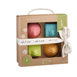 Sophie de giraf So'Pure set van 2 speelballen en 2 stapelblokken van Sophie de giraf | Kids Conceptstore Le Fanfare