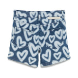 Spray Bleached Hearts Denim Stretch Shorts - blue/white van Stella McCartney | Kids Conceptstore Le Fanfare