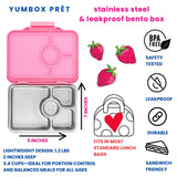 Yumbox Pret RVS 4 vakken - Versailles Pink Glitter