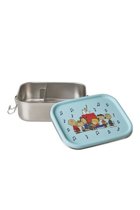 Stainless Steel Lunchbox with Moveable Divider and Blue Snoopy Print van Rice | Kids Conceptstore Le Fanfare