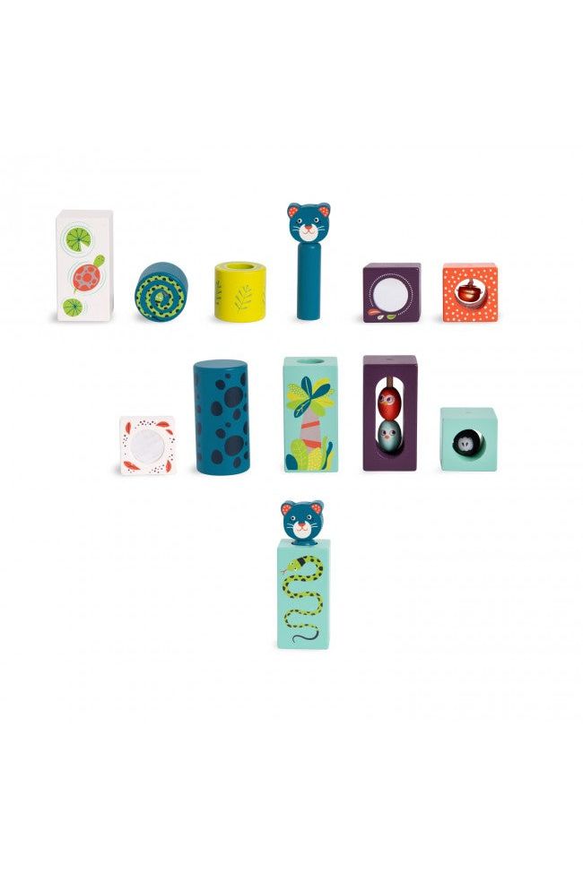 Stapelbare activiteitenblokkenspel van Moulin Roty | Kids Conceptstore Le Fanfare