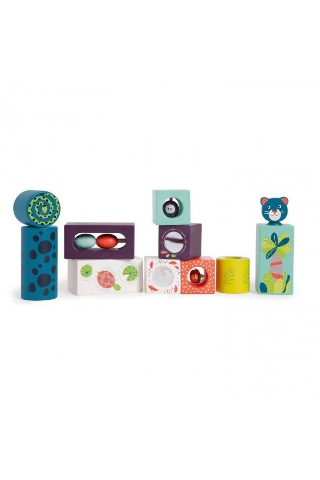 Stapelbare activiteitenblokkenspel van Moulin Roty | Kids Conceptstore Le Fanfare