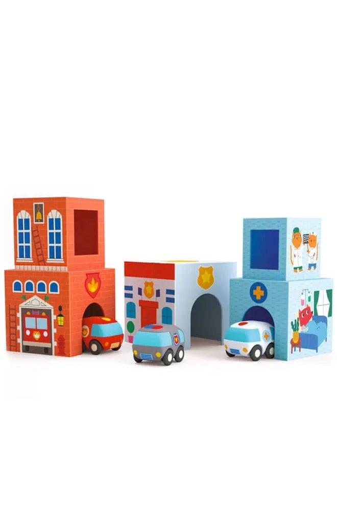 Stapelblokken voertuigen van Djeco | Kids Conceptstore Le Fanfare