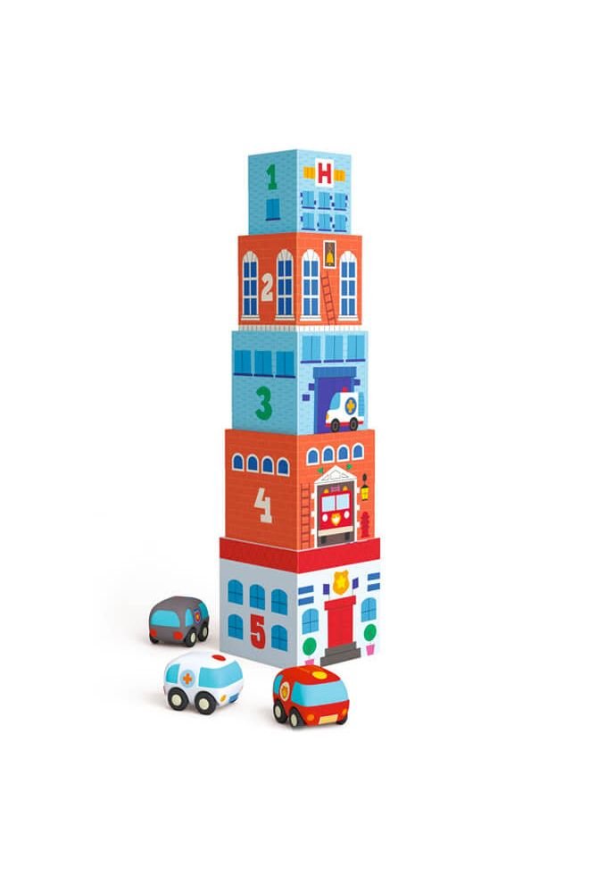 Stapelblokken voertuigen van Djeco | Kids Conceptstore Le Fanfare