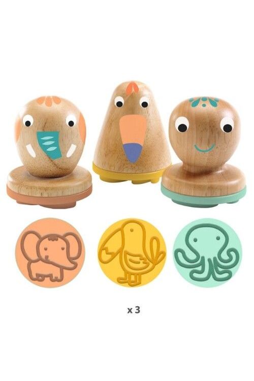 Stempels Voor Boetseerklei - My Plastistamps 3 St van Djeco | Kids Conceptstore Le Fanfare