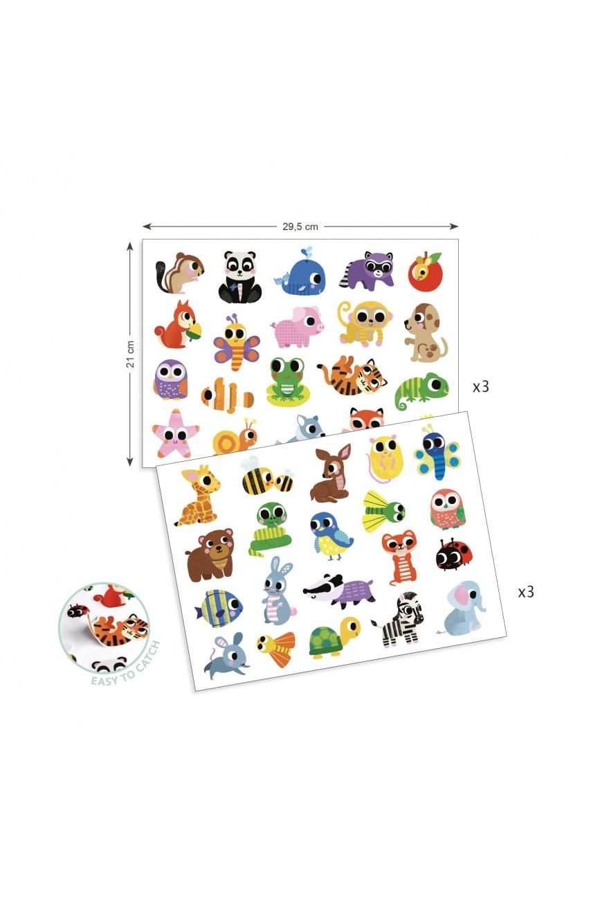 Stickers Babydieren 120St van Djeco | Kids Conceptstore Le Fanfare