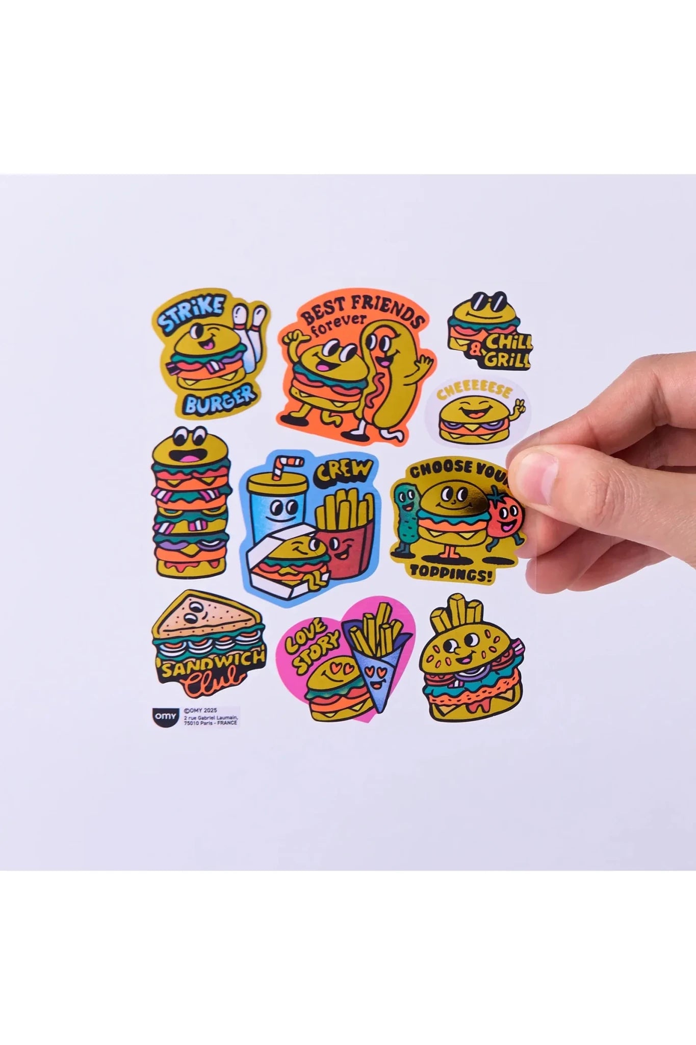 STICKERS - BIG - BURGER van OMY | Kids Conceptstore Le Fanfare
