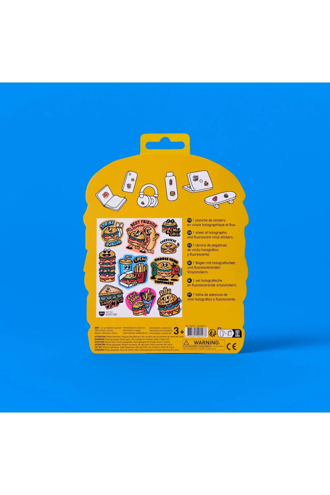 STICKERS - BIG - BURGER van OMY | Kids Conceptstore Le Fanfare