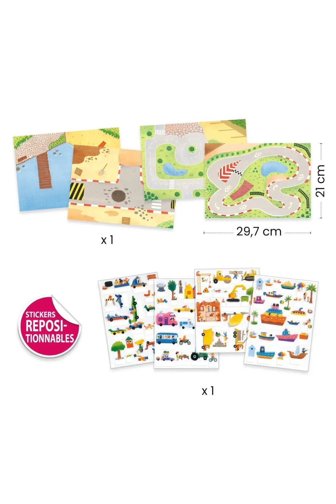 Stickers om rechtop te zetten - Voertuigen van Djeco | Kids Conceptstore Le Fanfare