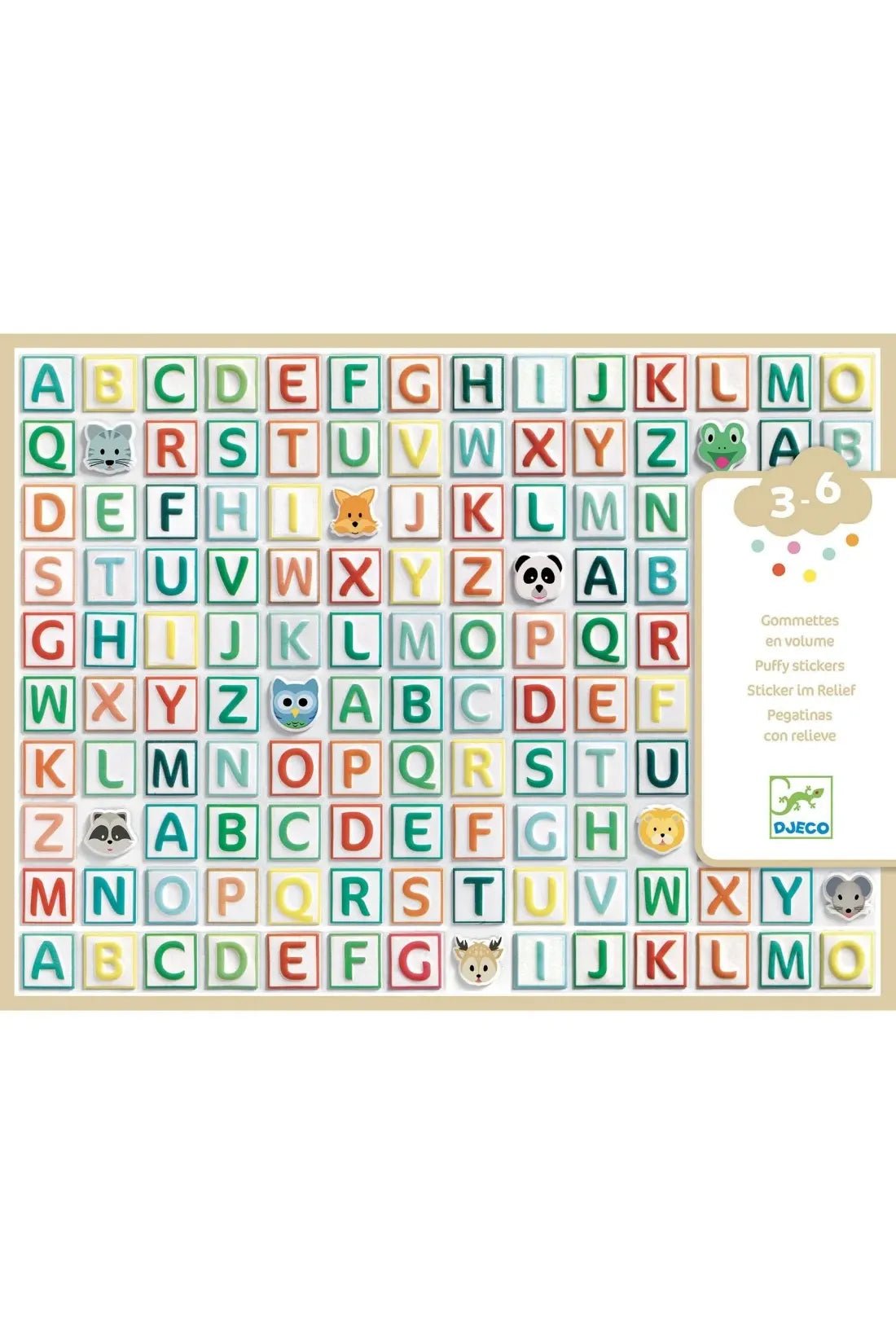 Stickerset Puffy Alfabet van Djeco | Kids Conceptstore Le Fanfare