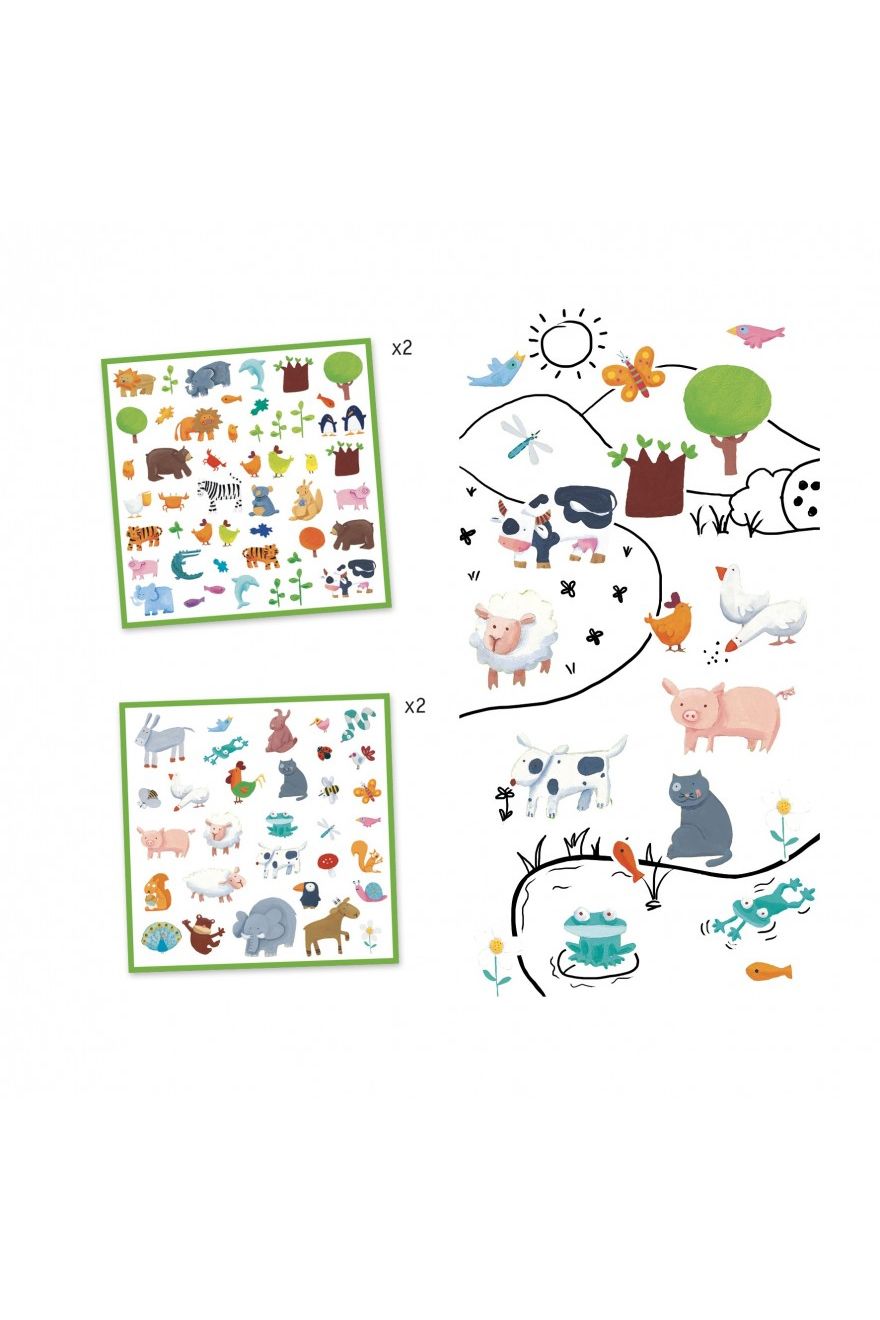 Stickerset Werelddieren van Djeco | Kids Conceptstore Le Fanfare