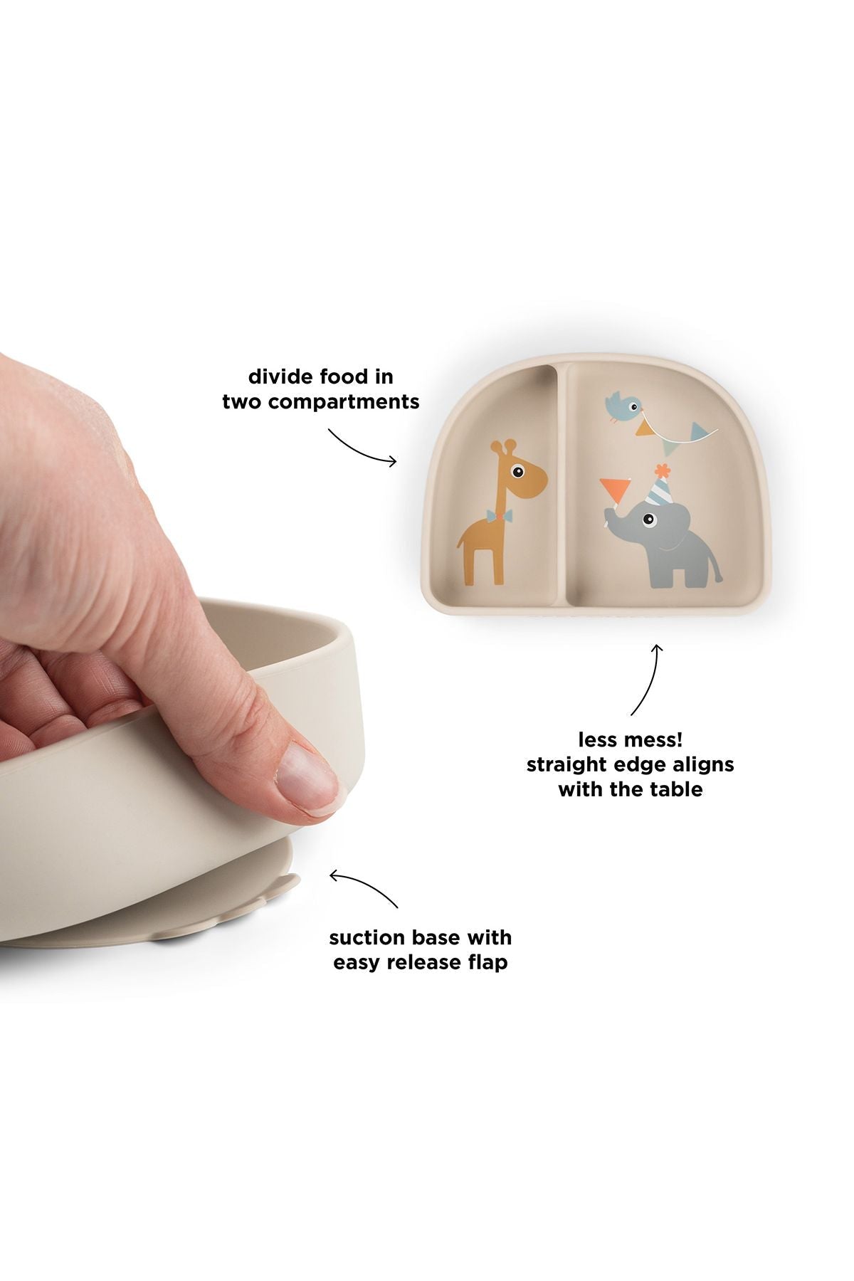 Stick&Stay compartment bowl | Celebration - Sand van Done by Deer | Kids Conceptstore Le Fanfare