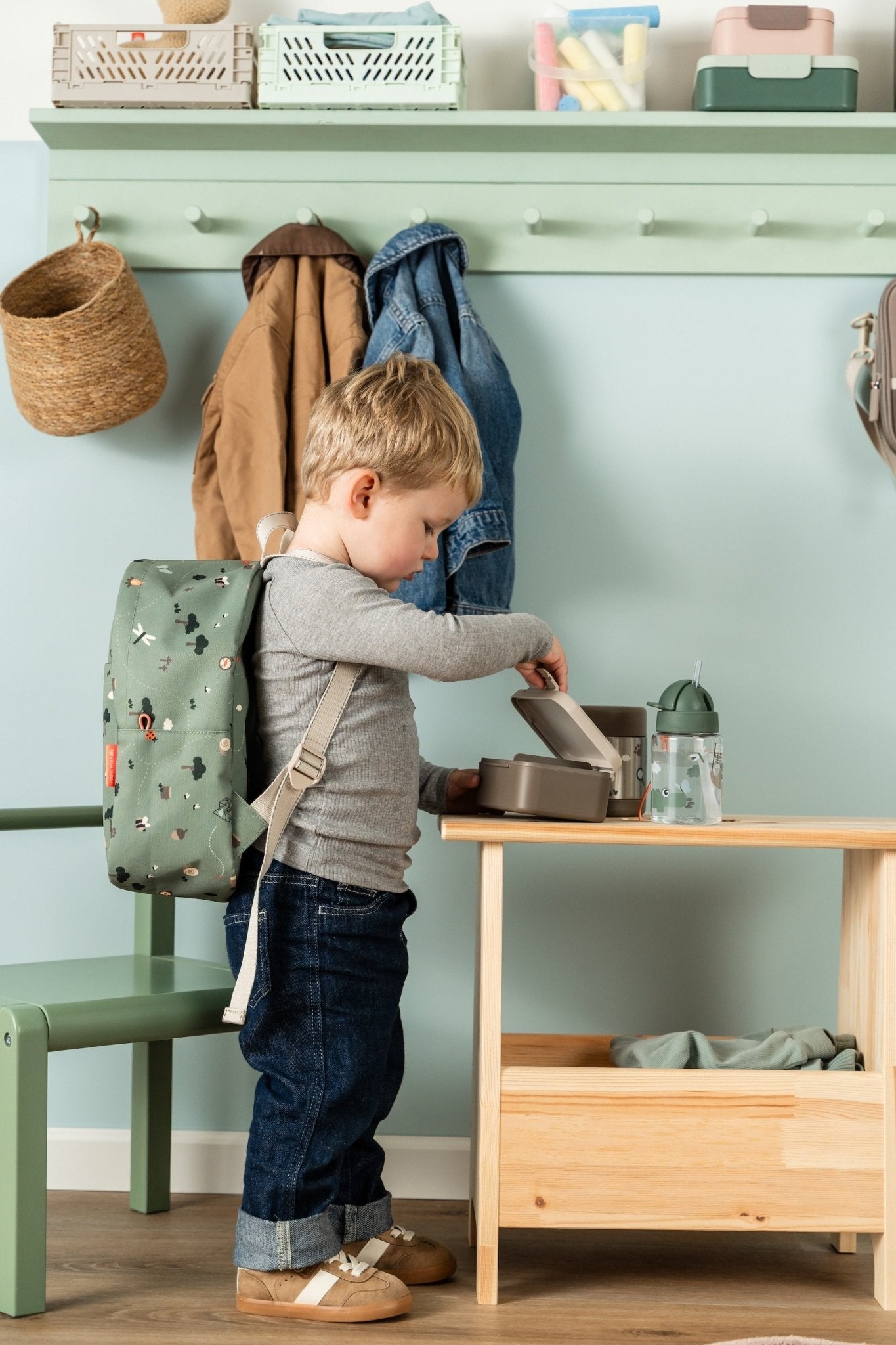 Straw bottle | Tiny trails - Green van Done by Deer | Kids Conceptstore Le Fanfare