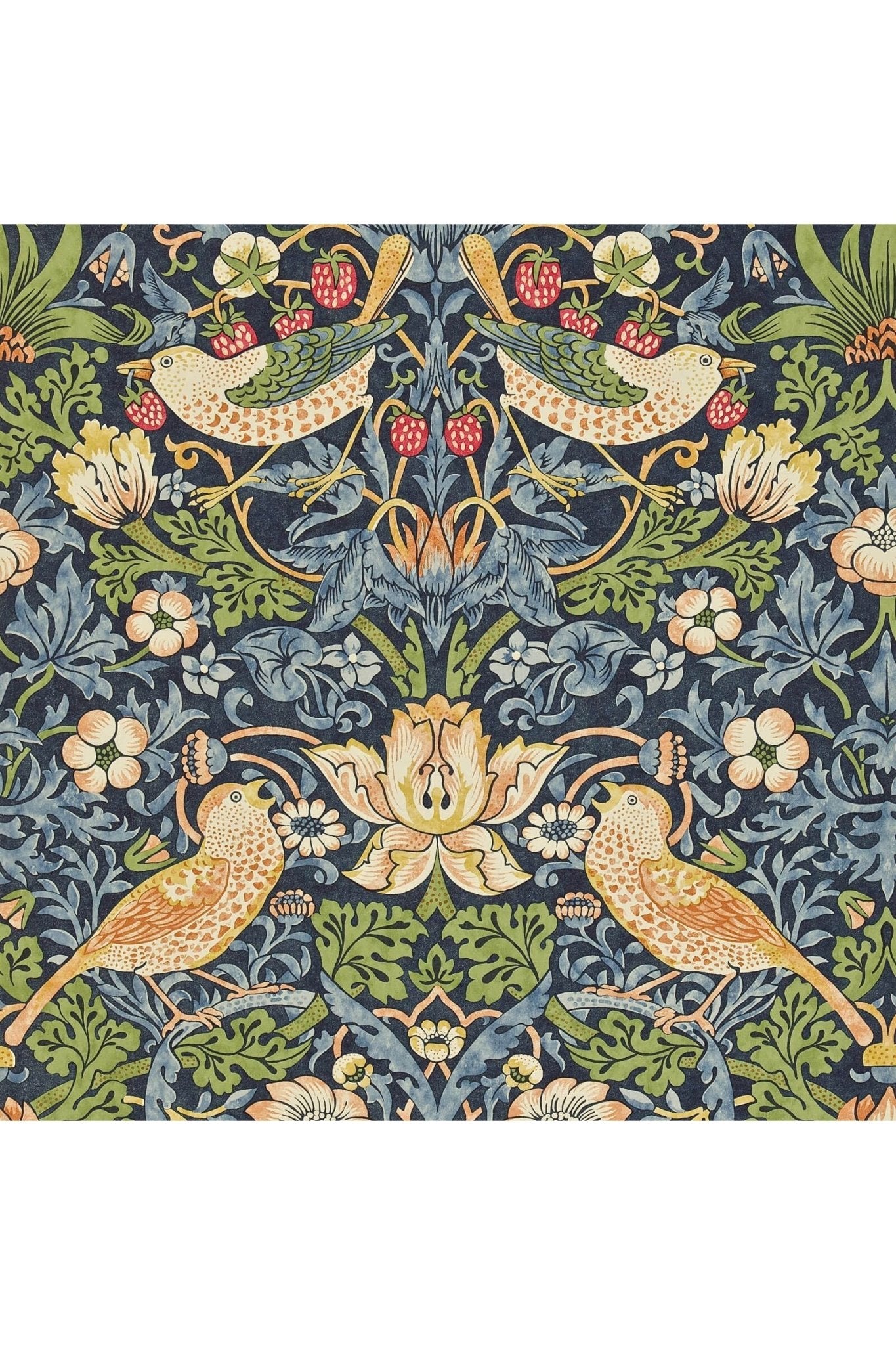 Strawberry Thief Wallpaper - Indigo/Mineral van Morris & Co | Kids Conceptstore Le Fanfare